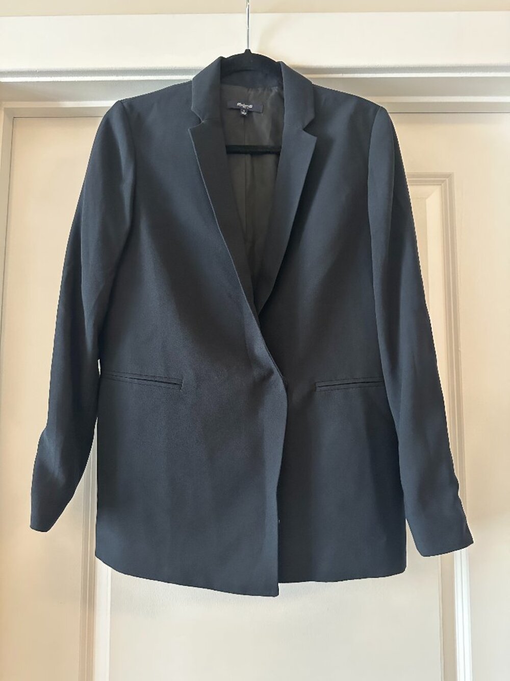Madewell Dark Navy Concealed Double Snap Button Blazer Size 4